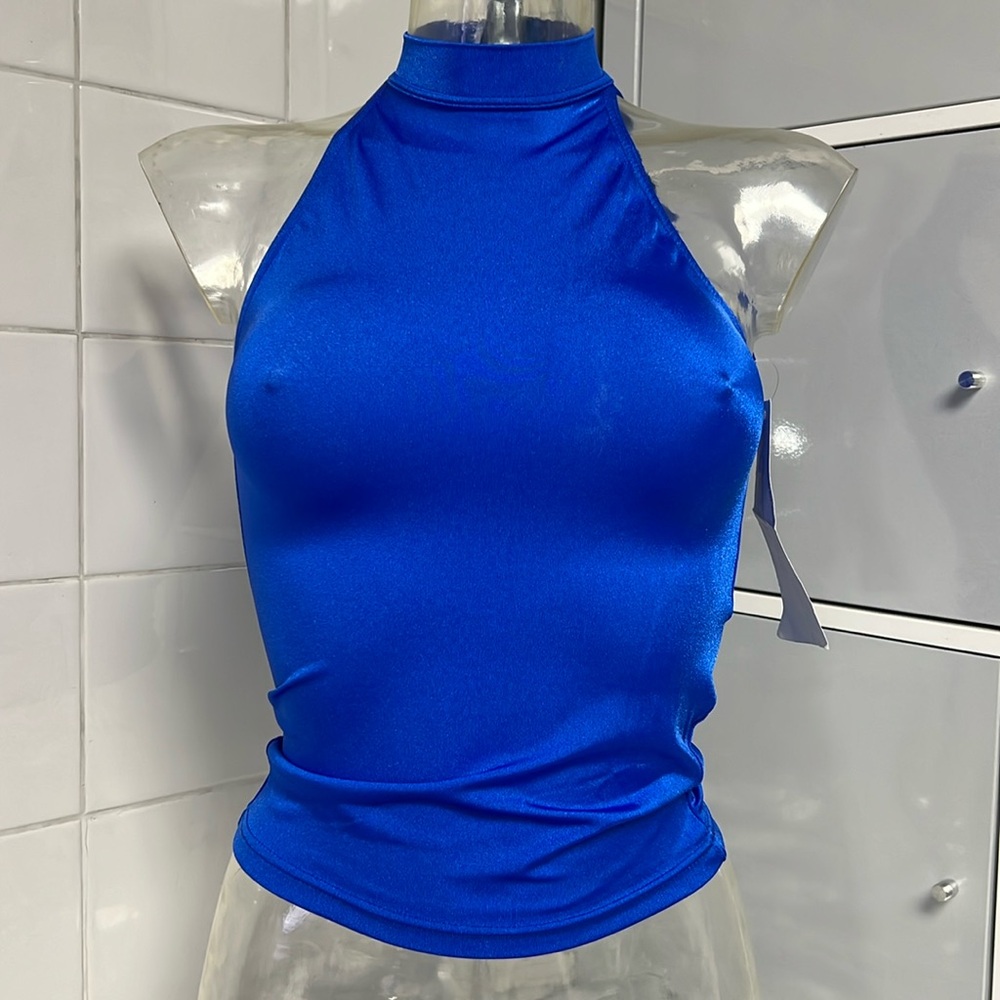 Bodycon Sleeveless Choker Dancewear Tunic NWT Royal Blue